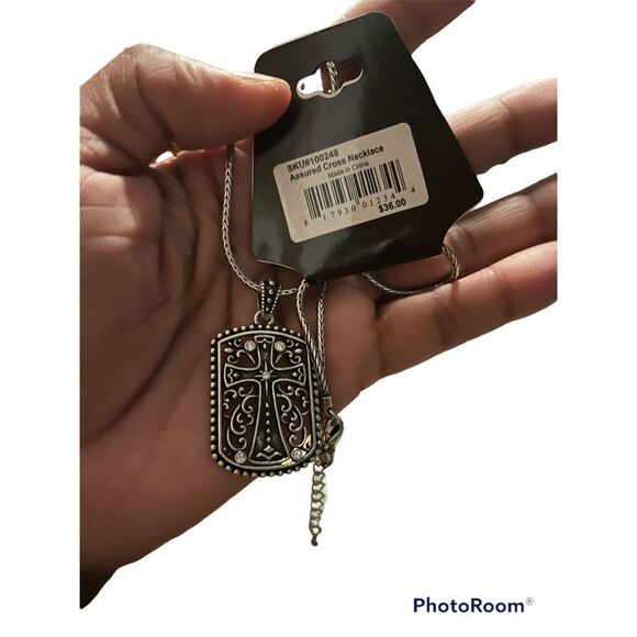 Halle Joy Cross Pendant Silver Chain - Picture 2 of 10